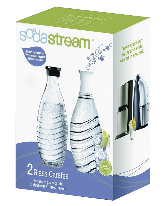 Sodastream Duo-Pack spülmaschinengeeignete Glaskaraffe mit Schraubverschluss