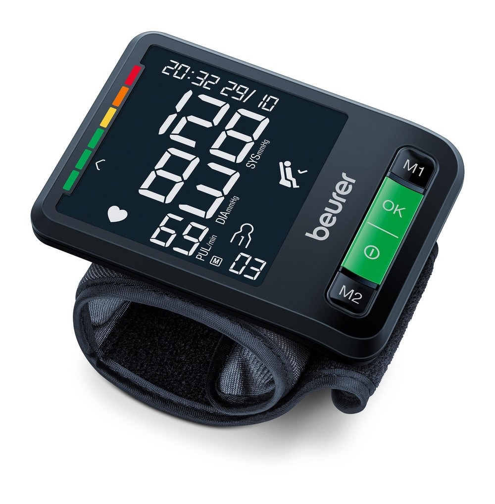 Beurer Handgelenk-Blutdruckmessgerät BC 87 Bluetooth® Vollautomatische Blutdruck- und Pulsmessung am Handgelenk