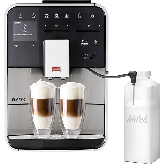 Melitta Caffeo Barista TS Smart Plus F86/0-400 schwarz/Edelstahl Kaffeevollautomat Milchlanze Edelstahlfront