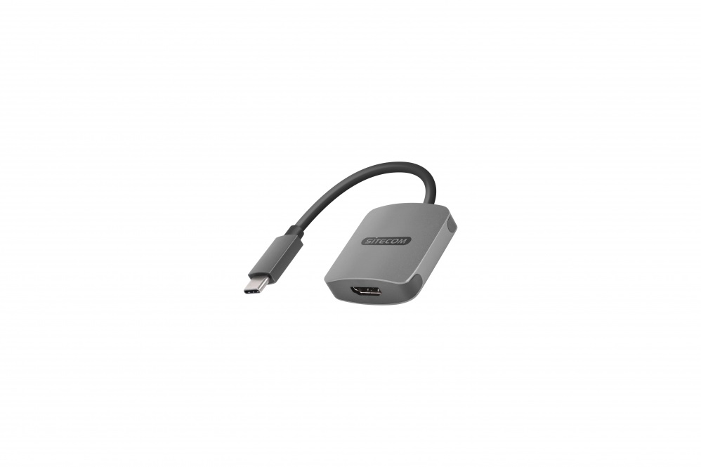 Sitecom CN-375 USB auf HDMI Adapter grau USB C 3.1 Stecker auf HDMI Buchse mit USB C Power Delivery