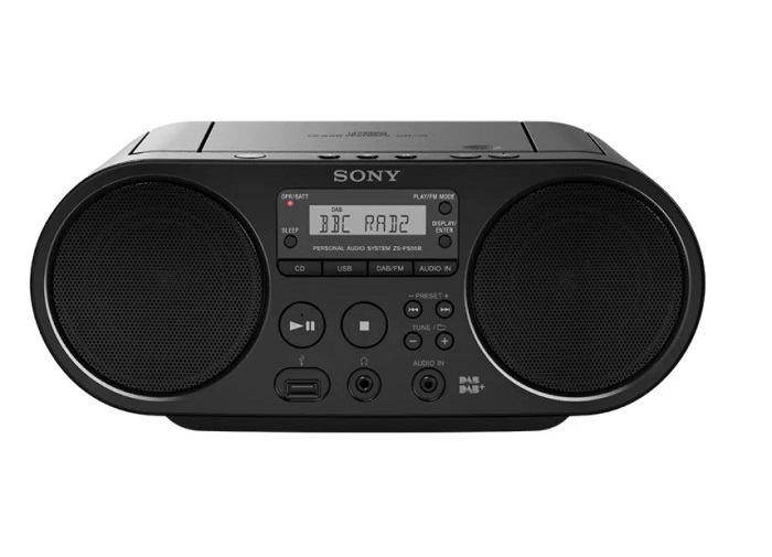 Sony Radiorekorder mit CD-Spieler ZS-PS55B mit Kopfhörerausgang und DAB+ Empfang