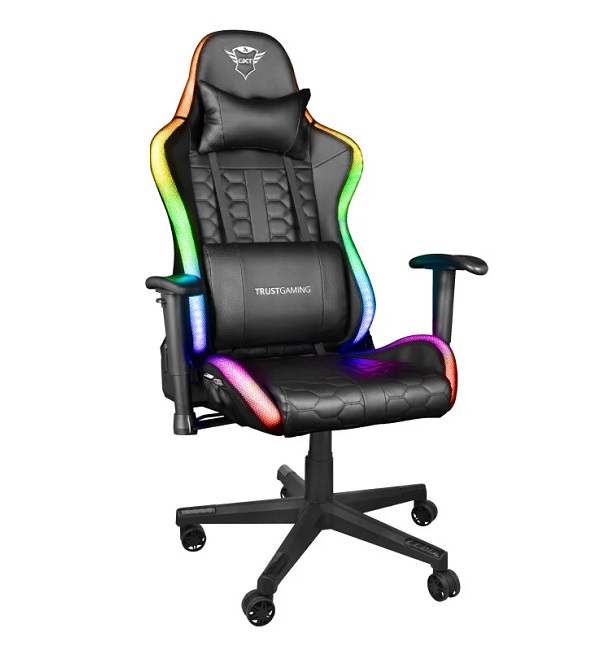 Trust Gaming Stuhl GXT 716 Rizza mit individuell einstellbarer RGB LED Beleuchtung