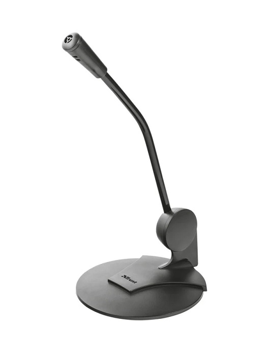 Trsut Primo Tischmikrofon für PC und Laptop mit Ständer und 1,8m langes Kabel mit 3,5mm Stecker