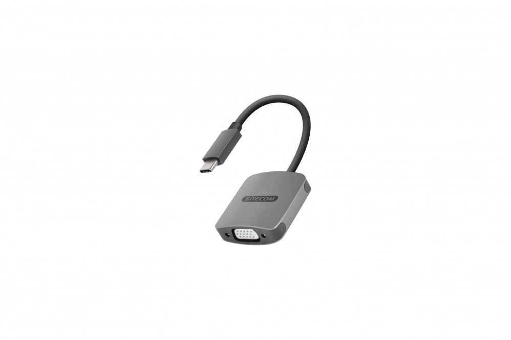 Sitecom CN-374 USB auf VGA Adapter grau USB C 3.1 Stecker auf VGA Buchse mit USB C Power Delivery