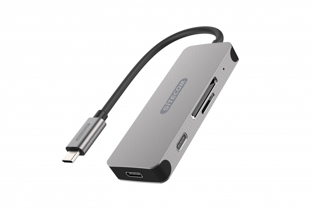 Sitecom CN-406 aluminium Kartenlesegerät USB-C 3.1 für SD und microSD Karten