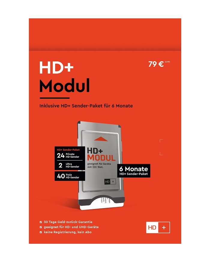 HD PLUS CI+ Modul mit HD+ Karte für 6 Monate HD, UHD